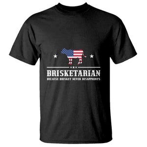 BBQ Lover T Shirt Brisketarian Because Brisket Never Disappoints Grill Master American Flag TS11 Black Print Your Wear