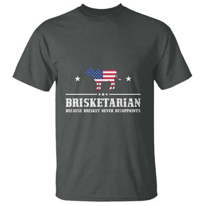 BBQ Lover T Shirt Brisketarian Because Brisket Never Disappoints Grill Master American Flag TS11 Dark Heather Print Your Wear