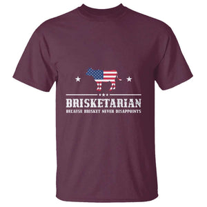 BBQ Lover T Shirt Brisketarian Because Brisket Never Disappoints Grill Master American Flag TS11 Maroon Print Your Wear