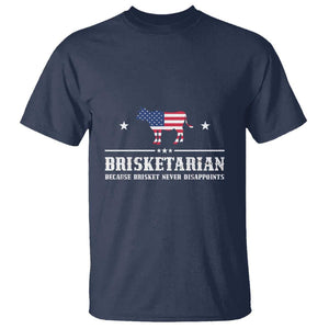 BBQ Lover T Shirt Brisketarian Because Brisket Never Disappoints Grill Master American Flag TS11 Navy Print Your Wear