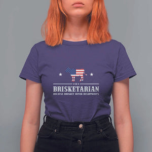 BBQ Lover T Shirt For Women Brisketarian Because Brisket Never Disappoints Grill Master American Flag TS11 Purple Print Your Wear