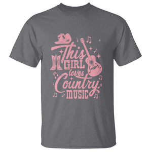 This Girl Loves Country Music T Shirt Cowgirl Hat Pink Boots TS11 Charcoal Print Your Wear