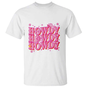 Funny Cowboy T Shirt Howdy Western Country Pink Retro Disco Ball TS11 White Print Your Wear