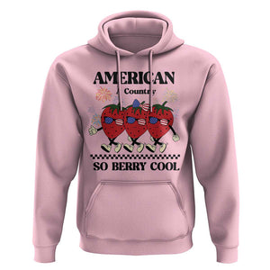 American A Coutry So Berry Cool Hoodie Retro Groovy Strawberry Season 4th Of July TS11 Light Pink Print Your Wear