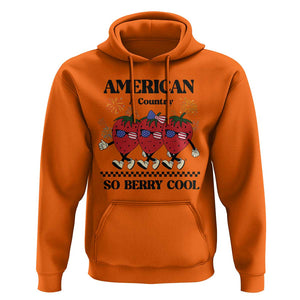 American A Coutry So Berry Cool Hoodie Retro Groovy Strawberry Season 4th Of July TS11 Orange Print Your Wear