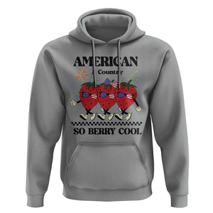 American A Coutry So Berry Cool Hoodie Retro Groovy Strawberry Season 4th Of July TS11 Sport Gray Print Your Wear