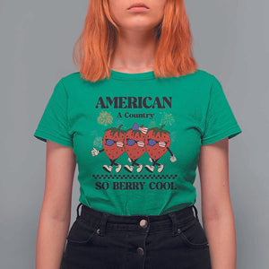 American A Coutry So Berry Cool T Shirt For Women Retro Groovy Strawberry Season 4th Of July TS11 Irish Green Print Your Wear