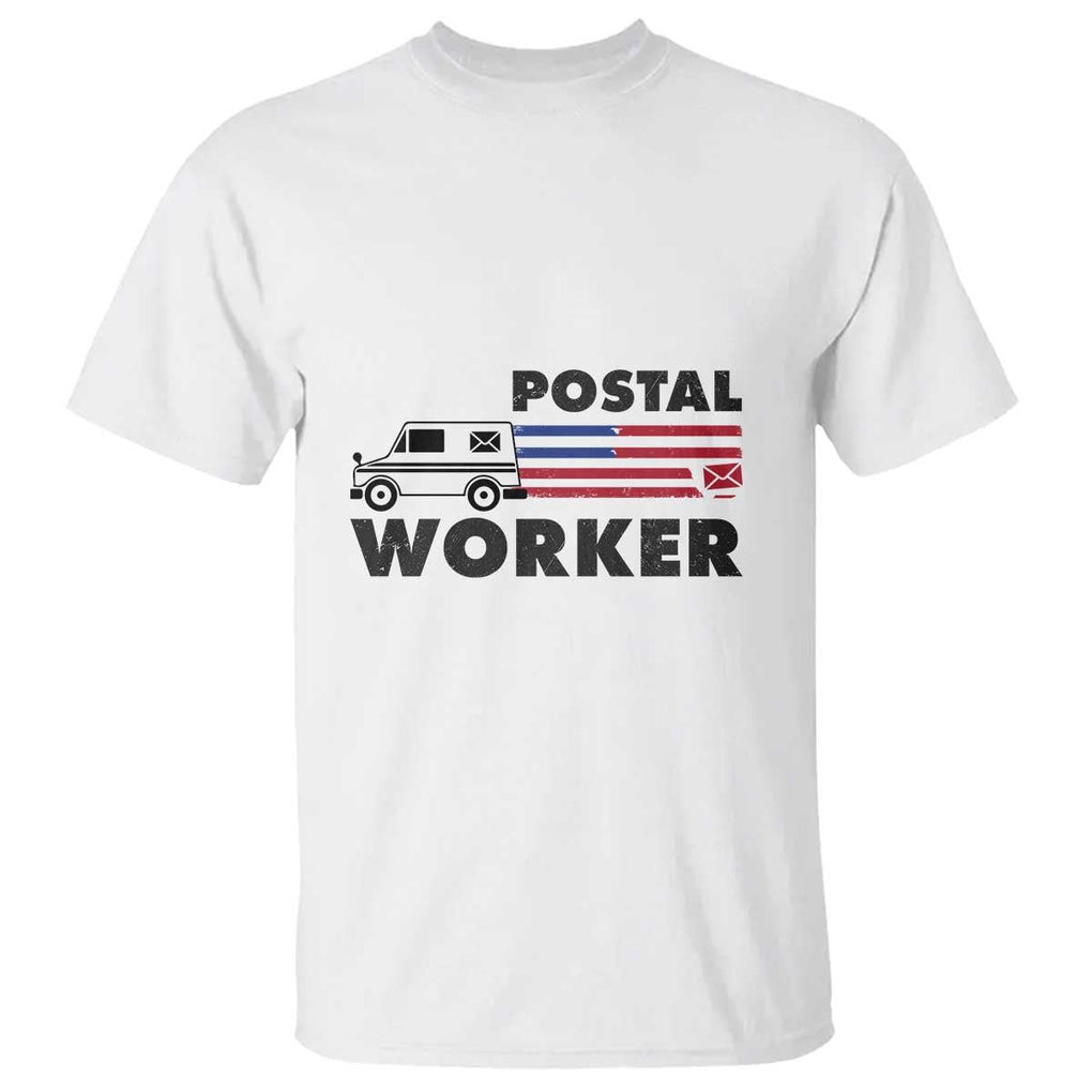 Postal Worker T Shirt USA Flag Patriotic Mailman Mail Lady TS11 White Print Your Wear