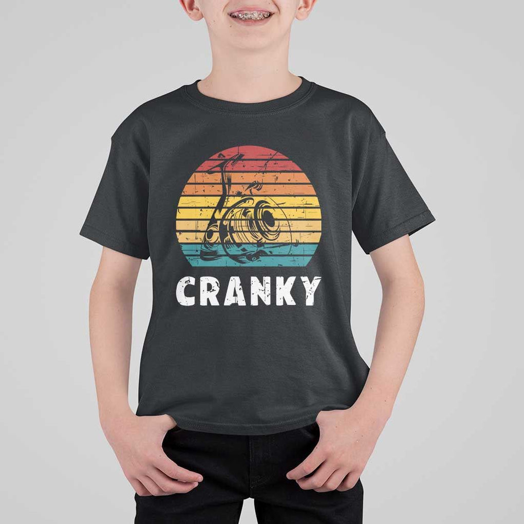 Fishing Lover T Shirt For Kid Cranky Vintage Retro Crankbait Fishermen TS11 Black Print Your Wear