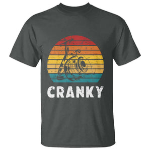 Fishing Lover T Shirt Cranky Vintage Retro Crankbait Fishermen TS11 Dark Heather Print Your Wear