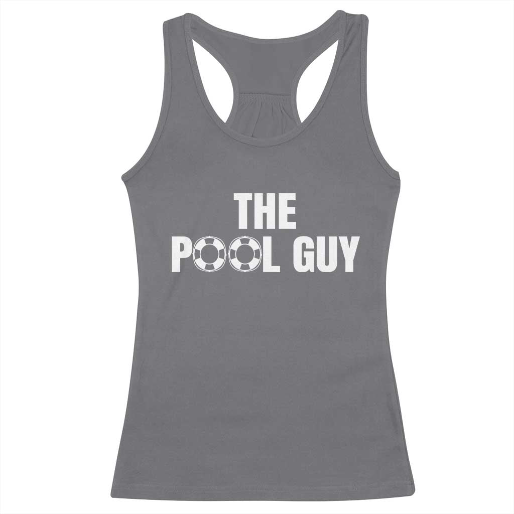 Funny Swimming Lover Racerback Tank Top The Pool Guy Expert TS11 Charcoal Print Your Wear