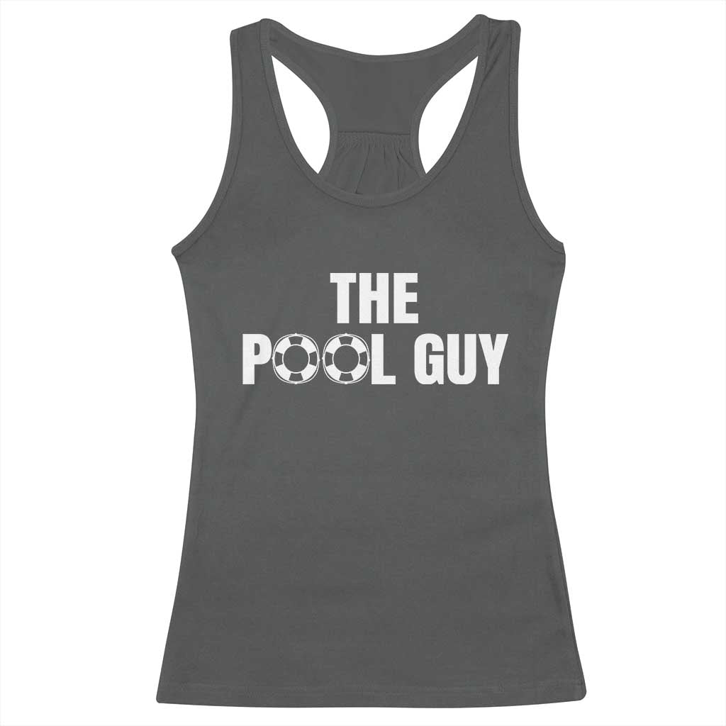 Funny Swimming Lover Racerback Tank Top The Pool Guy Expert TS11 Dark Heather Print Your Wear