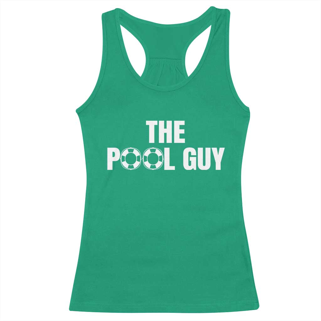 Funny Swimming Lover Racerback Tank Top The Pool Guy Expert TS11 Irish Green Print Your Wear