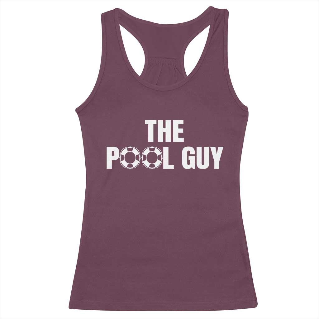 Funny Swimming Lover Racerback Tank Top The Pool Guy Expert TS11 Maroon Print Your Wear
