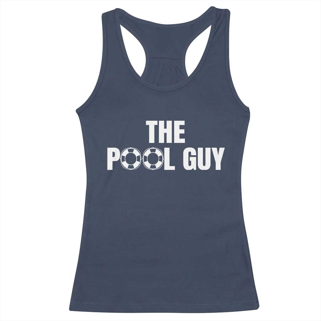 Funny Swimming Lover Racerback Tank Top The Pool Guy Expert TS11 Navy Print Your Wear