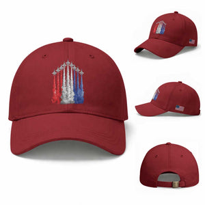 Funny Fighter Jet Airplane American Flag 4th Of July Baseball Cap TS11 Baseball Cap Universal Fit Cherry Red Print Your Wear