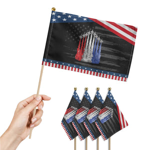 Funny Fighter Jet Airplane American Flag 4th Of July Patriotic Handheld Flag TS11 Print Your Wear