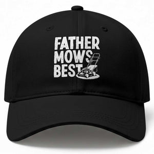 Funny Father Mows Best Baseball Cap Fathers Day Dad Jokes Lawn Mowing TS11 Print Your Wear