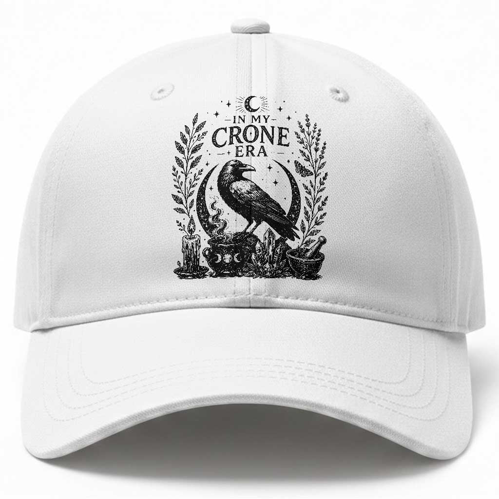 In My Crone Era Baseball Cap Witchy Raven Cauldron Goth Dark Mystic