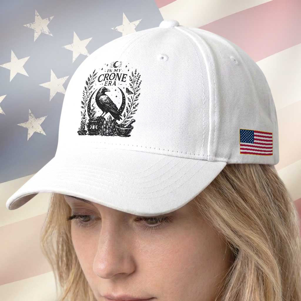 In My Crone Era Baseball Cap Witchy Raven Cauldron Goth Dark Mystic