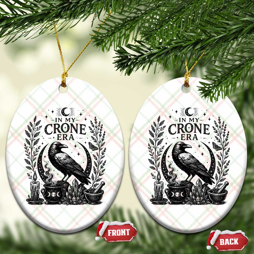 In My Crone Era Ceramic Ornament Witchy Raven Cauldron Goth Dark Mystic