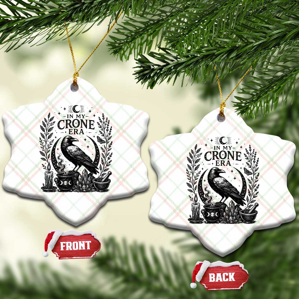 In My Crone Era Ceramic Ornament Witchy Raven Cauldron Goth Dark Mystic
