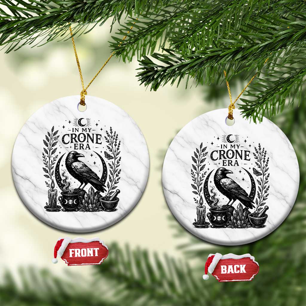 In My Crone Era Ceramic Ornament Witchy Raven Cauldron Goth Dark Mystic