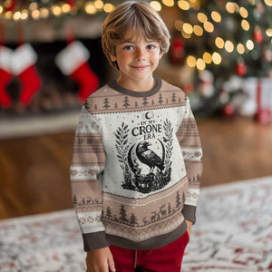 In My Crone Era Ugly Christmas Sweater Witchy Raven Cauldron Goth Dark Mystic