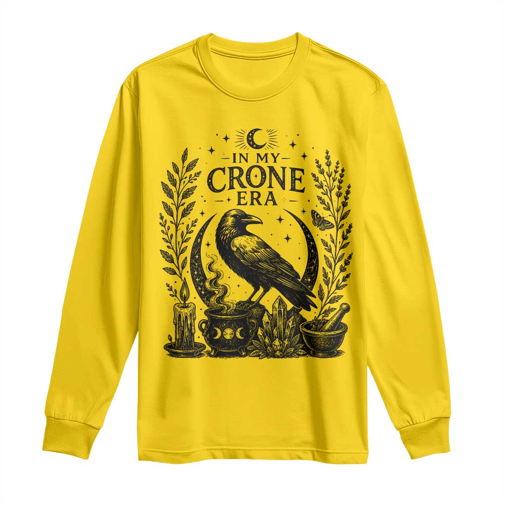 In My Crone Era Long Sleeve Shirt Witchy Raven Cauldron Goth Dark Mystic