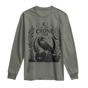 In My Crone Era Long Sleeve Shirt Witchy Raven Cauldron Goth Dark Mystic