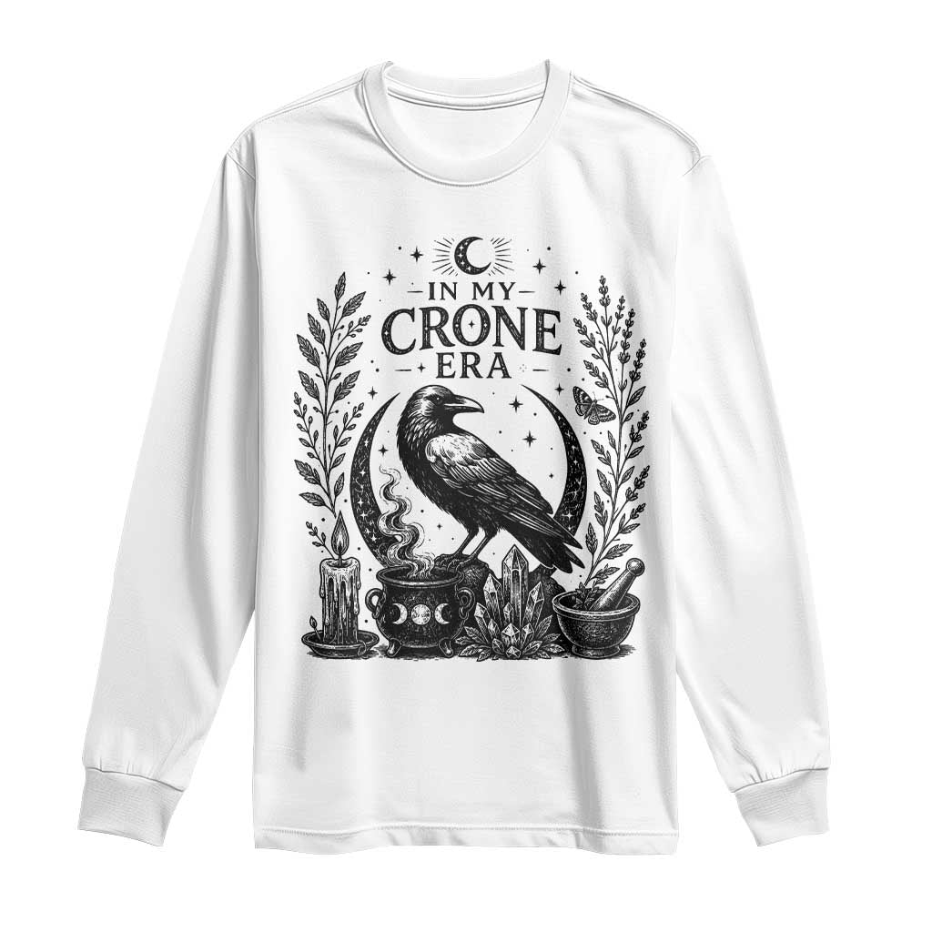 In My Crone Era Long Sleeve Shirt Witchy Raven Cauldron Goth Dark Mystic
