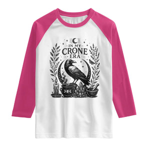 In My Crone Era Raglan Shirt Witchy Raven Cauldron Goth Dark Mystic