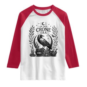 In My Crone Era Raglan Shirt Witchy Raven Cauldron Goth Dark Mystic