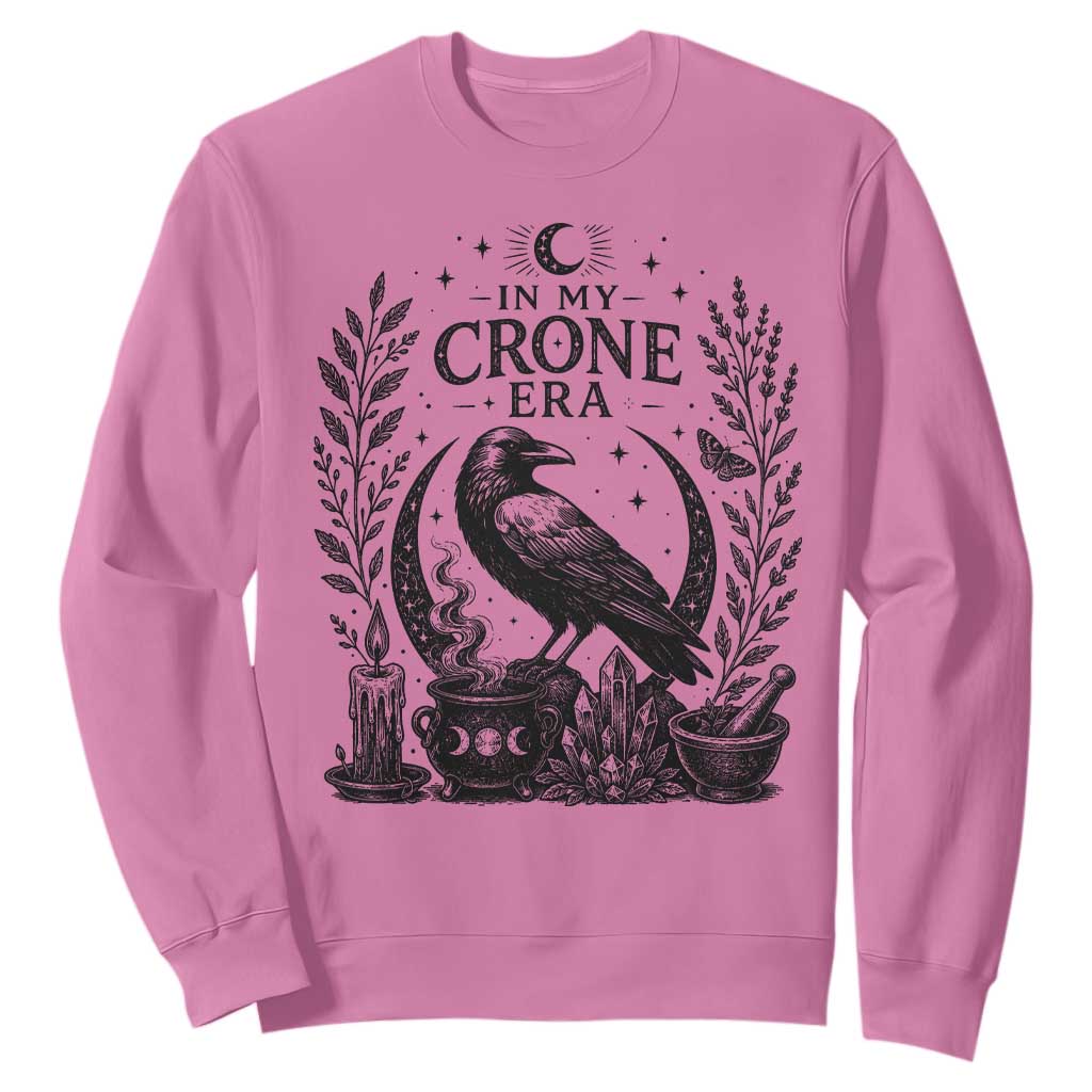 In My Crone Era Sweatshirt Witchy Raven Cauldron Goth Dark Mystic