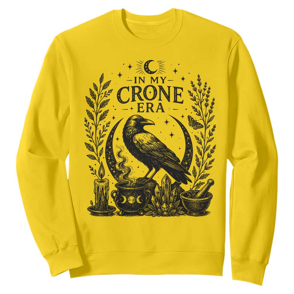 In My Crone Era Sweatshirt Witchy Raven Cauldron Goth Dark Mystic