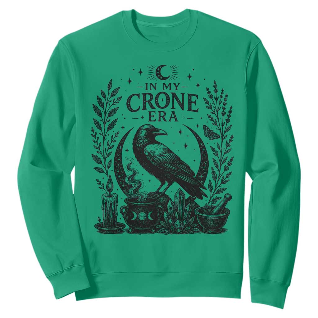 In My Crone Era Sweatshirt Witchy Raven Cauldron Goth Dark Mystic