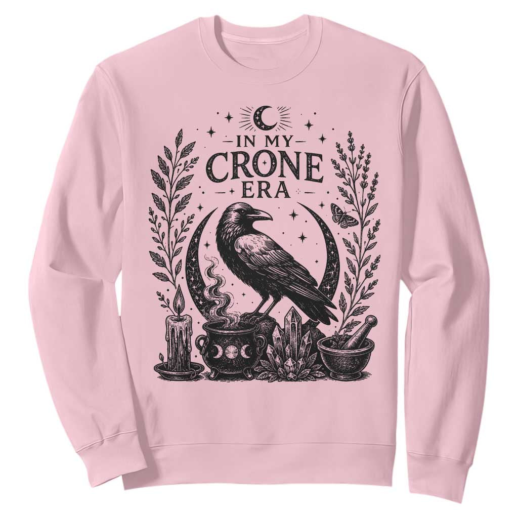 In My Crone Era Sweatshirt Witchy Raven Cauldron Goth Dark Mystic