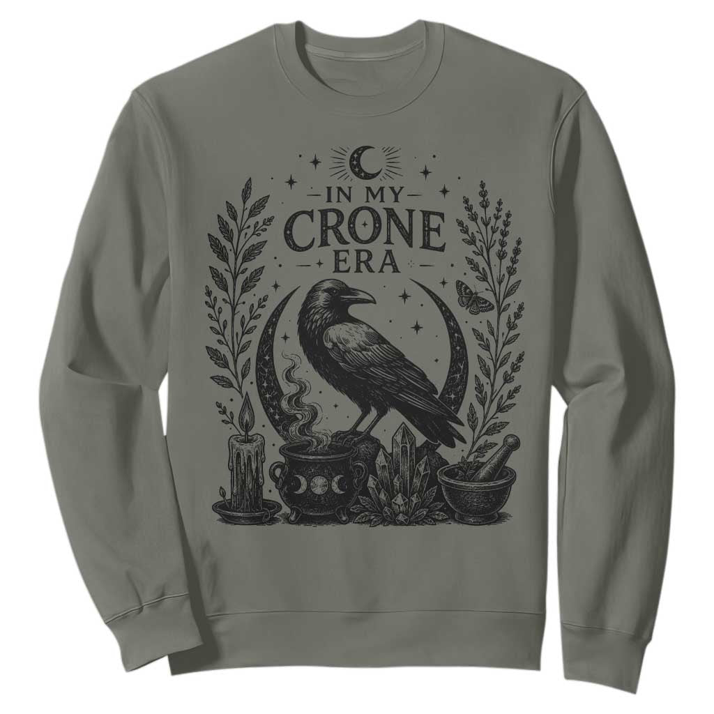 In My Crone Era Sweatshirt Witchy Raven Cauldron Goth Dark Mystic