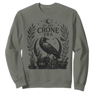 In My Crone Era Sweatshirt Witchy Raven Cauldron Goth Dark Mystic