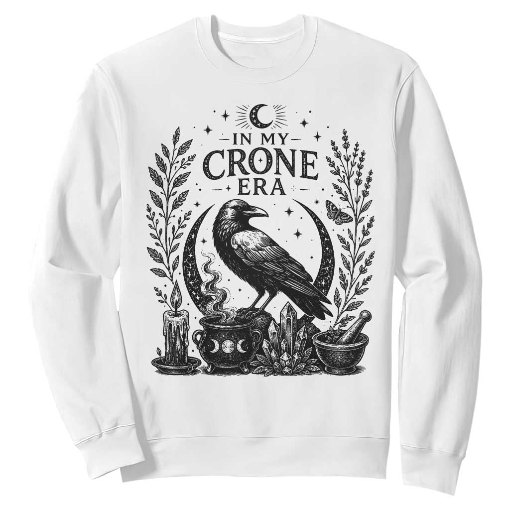 In My Crone Era Sweatshirt Witchy Raven Cauldron Goth Dark Mystic