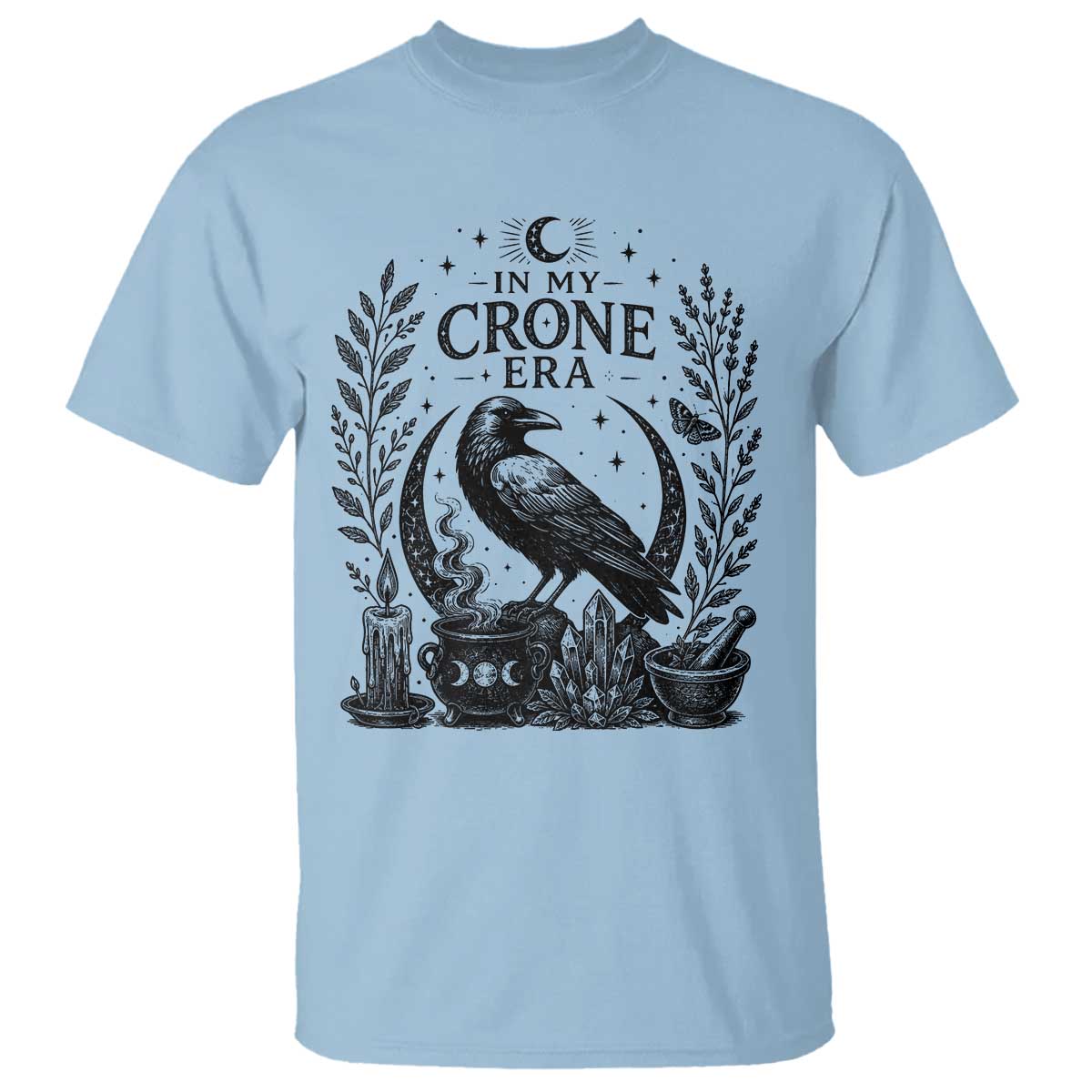 In My Crone Era T Shirt Witchy Raven Cauldron Goth Dark Mystic