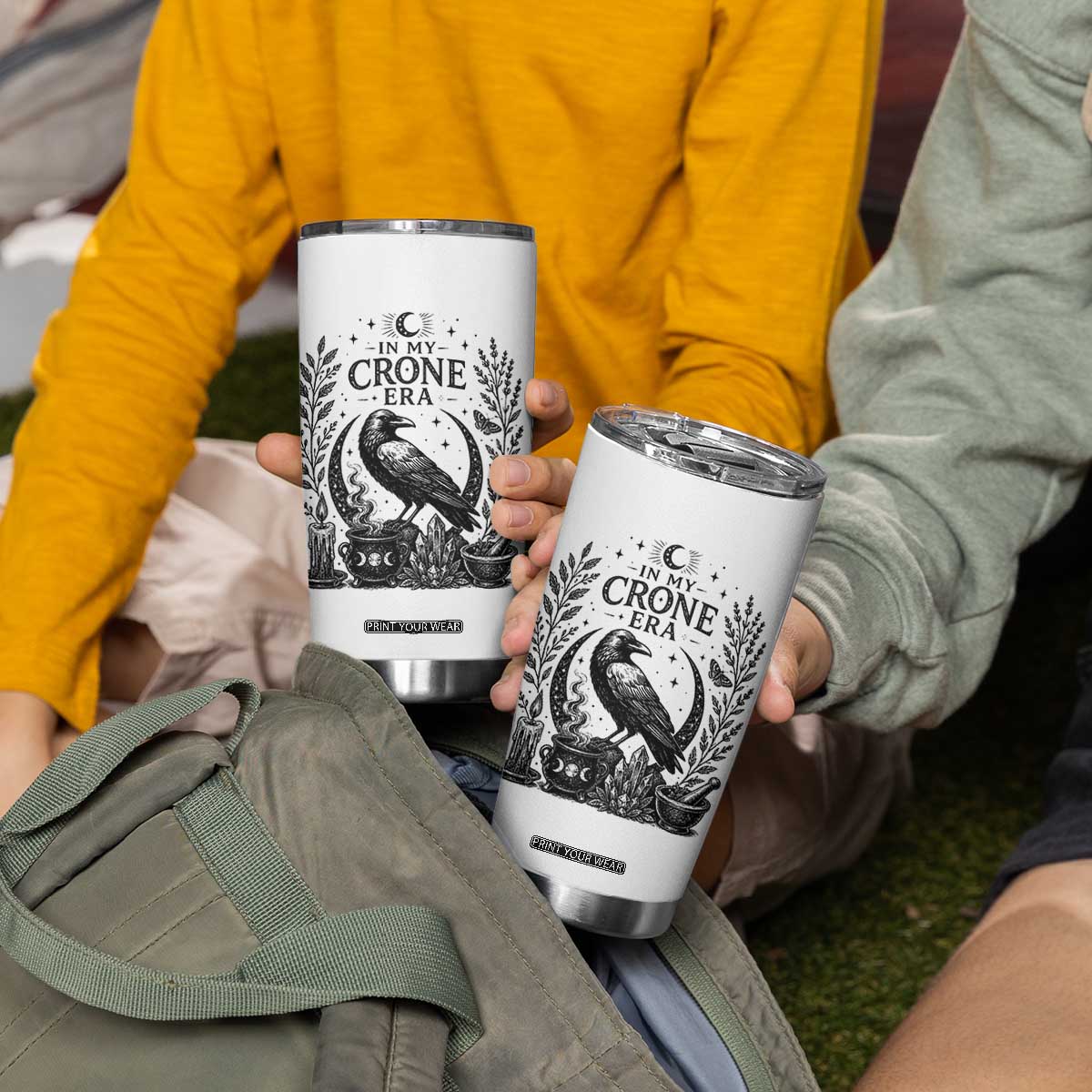 In My Crone Era Tumbler Cup Witchy Raven Cauldron Goth Dark Mystic