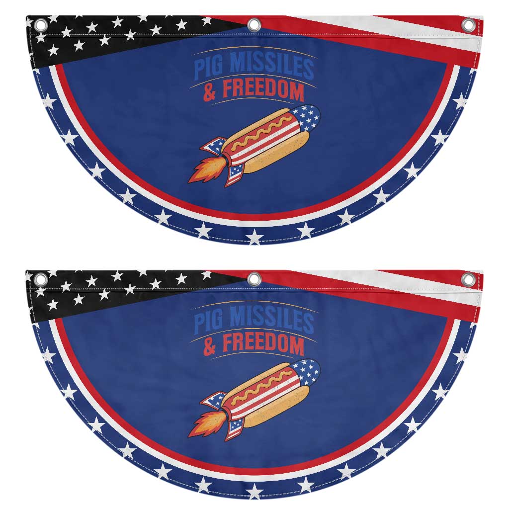 Pig Missiles And Freedom Hot Dog 4th of July Humor Patriotic Fan Flag TS11 2pcs pack Classic Navy Print Your Wear