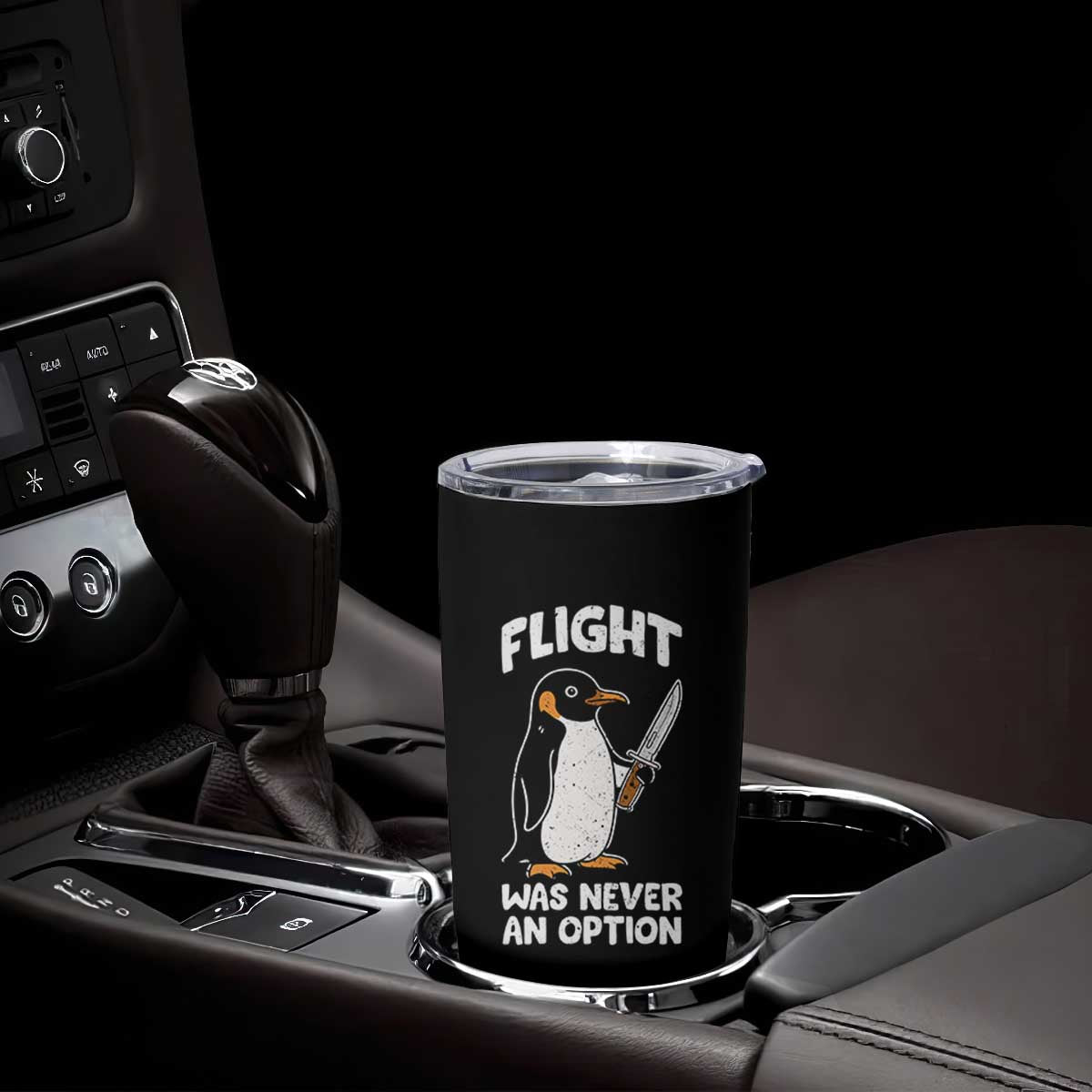 Penguin Flight Was Never An Option Tumbler Cup Funny Dark Humor TS11 Print Your Wear