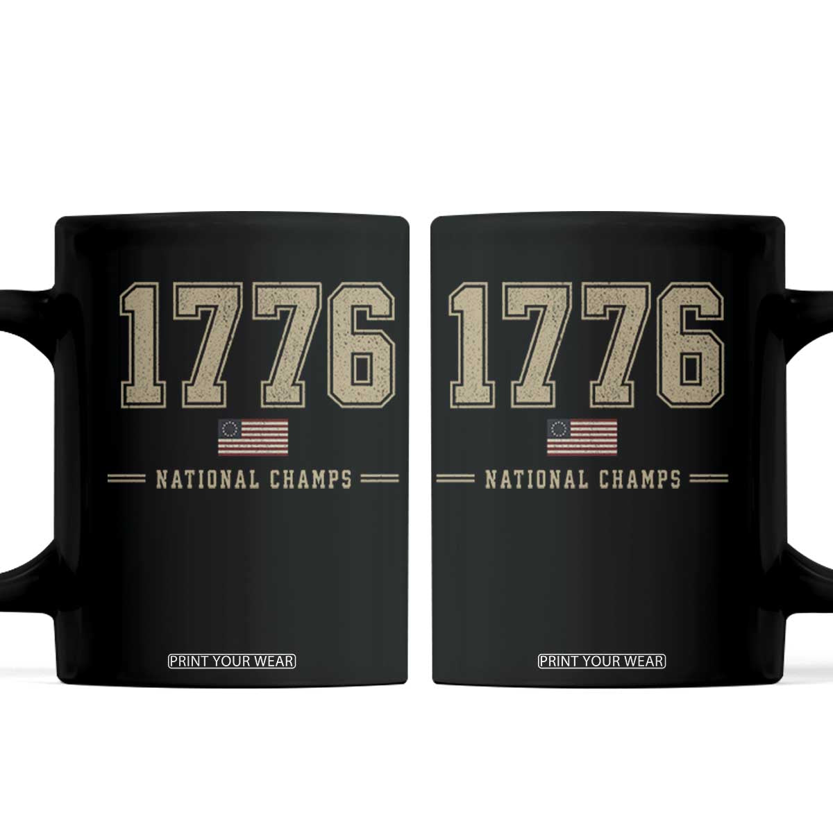 1776 National Champs 250th Anniversary USA 4th of July Coffee Mug TS11 Black Print Your Wear