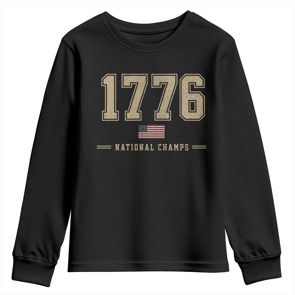 1776 National Champs 250th Anniversary USA 4th of July Youth Sweatshirt TS11 Black Print Your Wear
