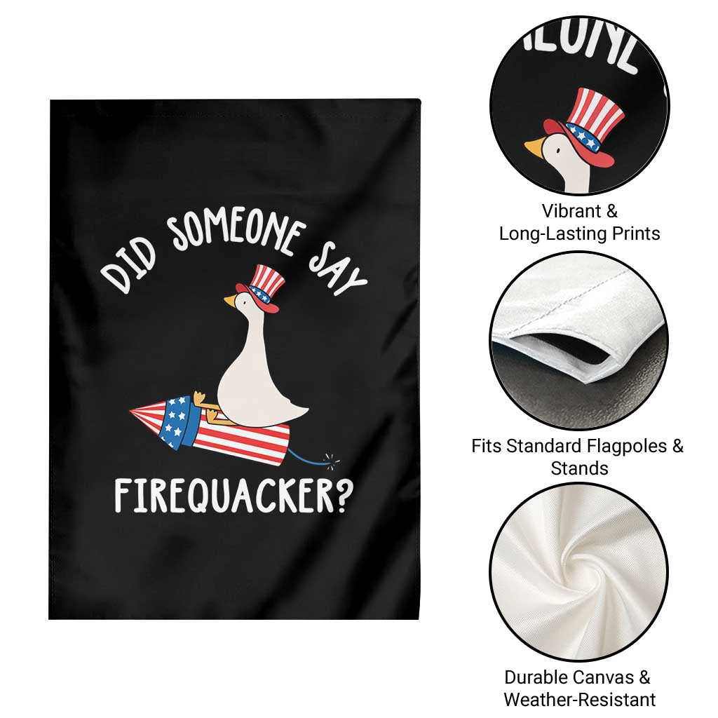 Patriotic Silly Goose 4th of July Garden Flag Did Someone Say Firequacker TS11 Print Your Wear