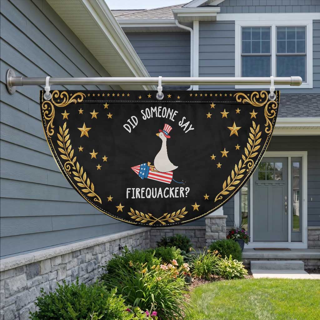 Silly Goose 4th of July Patriotic Fan Flag Did Someone Say Firequacker TS11 2pcs pack Vintage Black Print Your Wear
