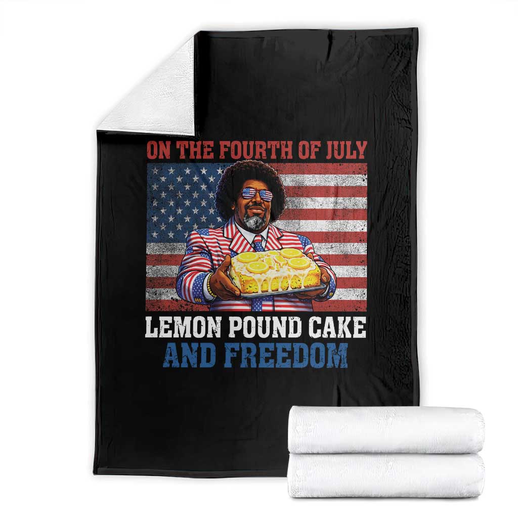 Lemon Pound Cake And Freedom Throw Blanket 4th of July Hip Hop Edgy Humor Rap Fan TS11 Black Print Your Wear
