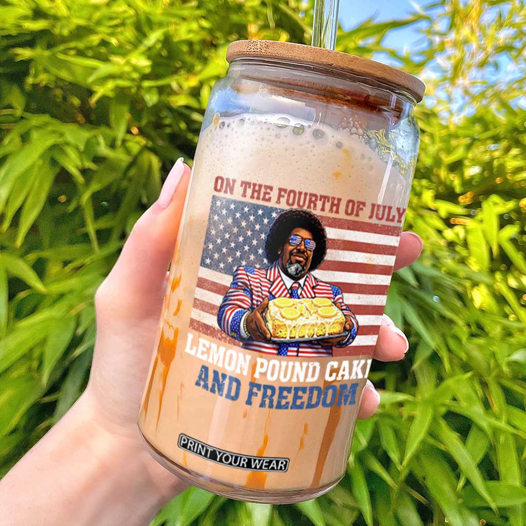 Lemon Pound Cake And Freedom Glass Can 4th of July Hip Hop Edgy Humor Rap Fan TS11 Black Print Your Wear
